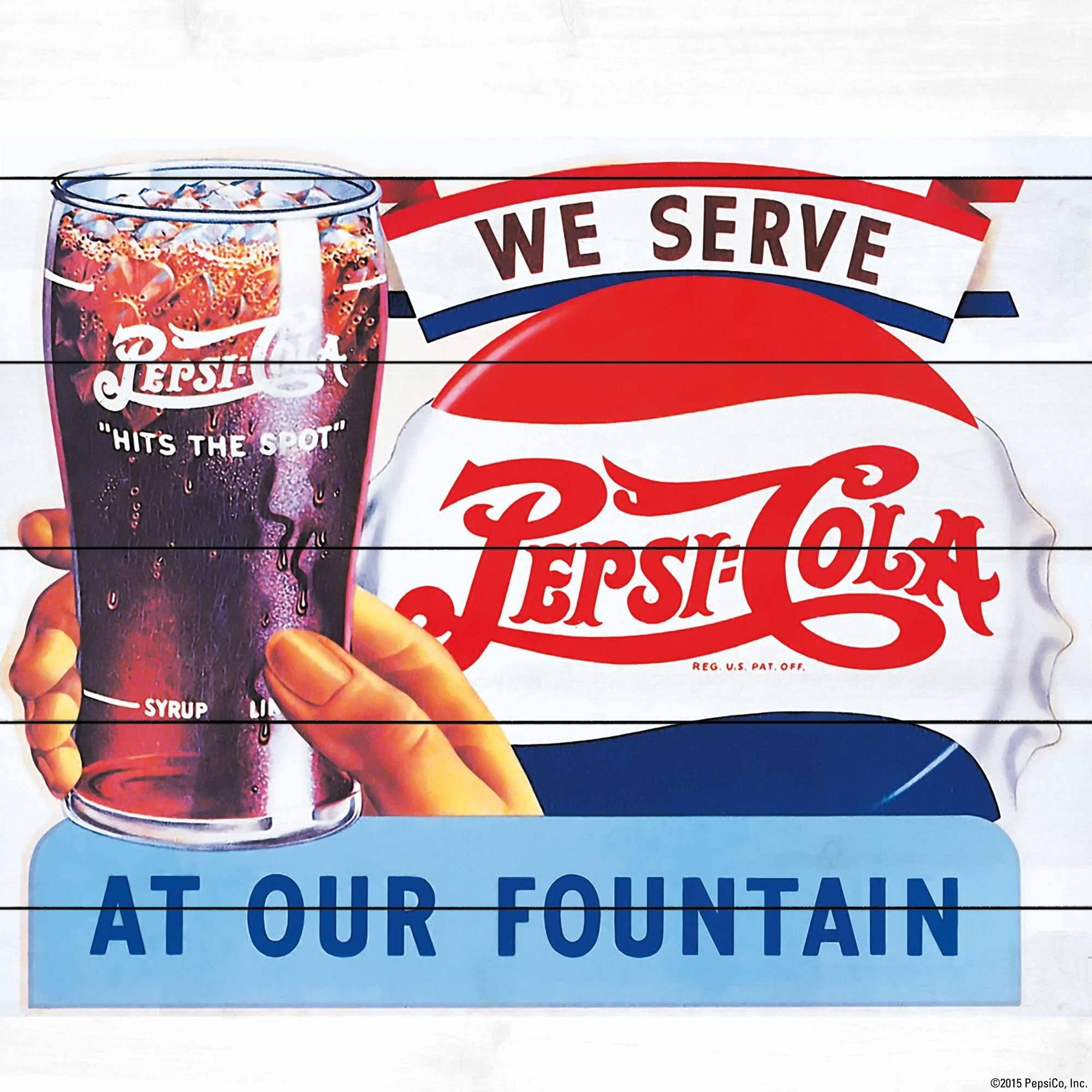 Marmont Hill "We Serve Pepsi-Cola" Painting Print on White Wood