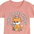 thumbnail image 3 of Instant Message - Kawaii - Be Kind to All Kinds - Toddler & Youth Girls Short Sleeve T-Shirt, 3 of 6