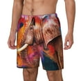 thumbnail image 1 of Fotbe Oil Paintings of Elephants Traje de Baño para Hombre – Shorts de Natación de Secado Rápido con Forro y Bolsillos-3X-Large, 1 of 6