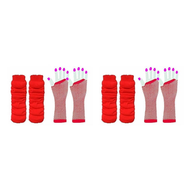 Conjunto de accesorios de guante Sonducket traje de mujer guantes largos elásticos Rojo 2Conjunto
