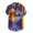 Violet, variante sur TIHLMK T-Shirts pour Hommes Mode Hommes Ethnique Manches Courtes Décontracté Imprimé Chemise Hawaïenne Blouse T-shirt