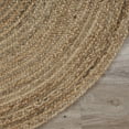 thumbnail image 6 of Ox Bay Cora 7' x 9' Natural/Gray Braided Jute Oval Indoor Area Rug, 6 of 9