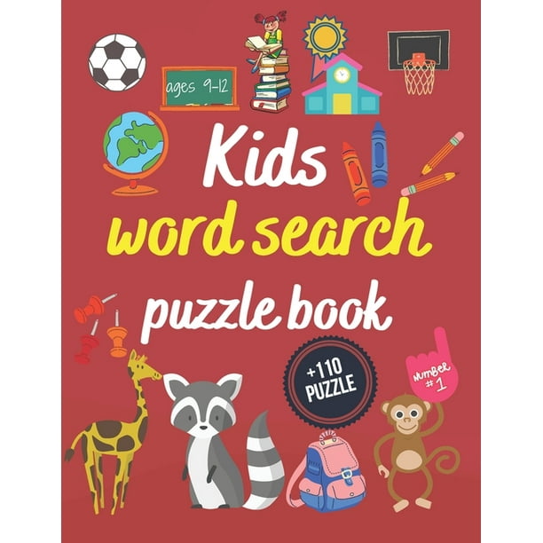 kids word search puzzle book word search books for kids large print big letters for kids 9 12 paperback walmart com