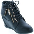 thumbnail image 7 of Static Footwear Womens Peter-30 Lace Up Hidden Wedge High Top Fashion Sneakers, 7 of 7