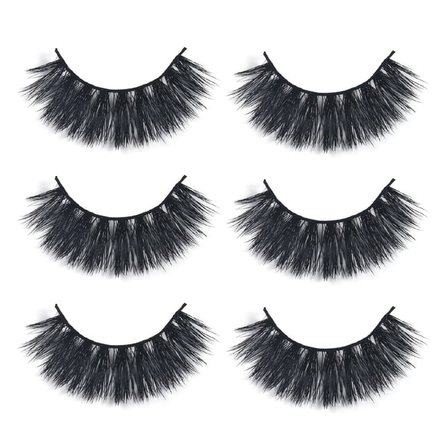Herramienta de maquillaje de 3 pestañas cruzadas naturales pestañas falsas visón # S-014 HONGBAILI Pestañas postizas