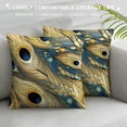 thumbnail image 3 of GOSMITH  Throw Pillow Covers Peacock Feather Decorative Pillow Covers Pillow Cases Cushion Cover Home Office Decor Square, 3 of 5