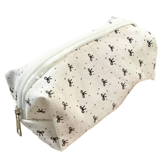 Black Bow Pencil Case Cute Makeup Organizer Bag for Students Stationery Storage Organizer