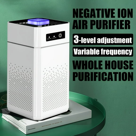 Portable USB-Powered HEPA Air Purifier - Negative Ion Tech, 51-150m³/H Airflow, Odor/Dust Removal, Durable Plastic Design, Long-Lasting Filter for Home/Office/Car, Modern Aesthetic