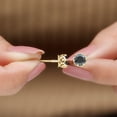thumbnail image 4 of Rosec Jewels Created Black Diamond Solitaire Crown Stud Earrings for Women (7 mm, AAAA Grade), 14K Yellow Gold, 4 of 7