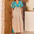 thumbnail image 2 of Taqqpue Women Kaftan Dresses Plus Size V-Neck Batwing Sleeves Beach Cover Up Loose Fit Maxi Dress Summer Floral Print Caftan Dress for Women, 2 of 9