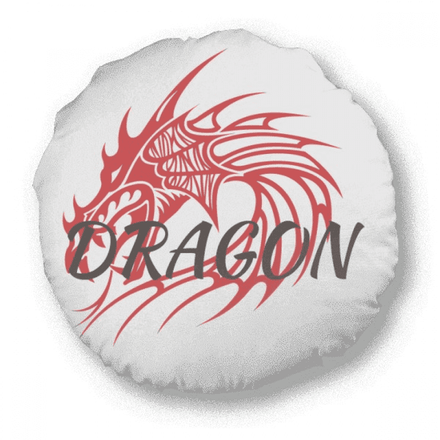 Eastern Western Wings Mythical Animal Dragon Round Throw Pillow Home Decoration Cushion