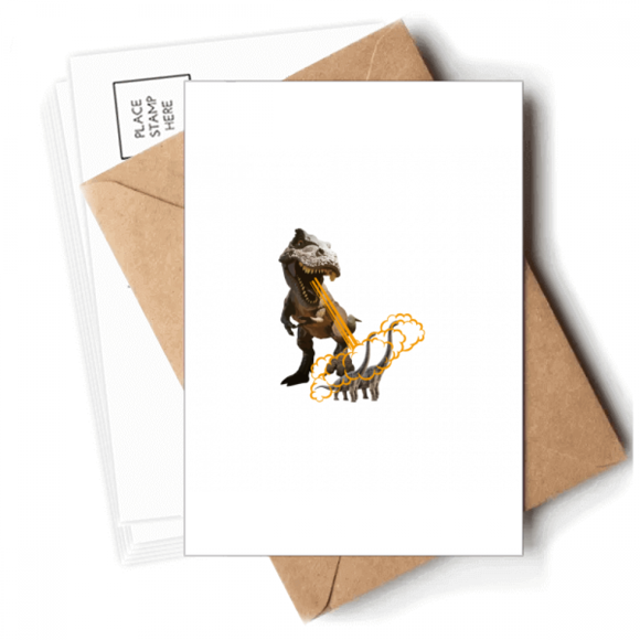 Jet Menacing Dinosaur Form Postcards Envelopes Blank Note Cards Mailing