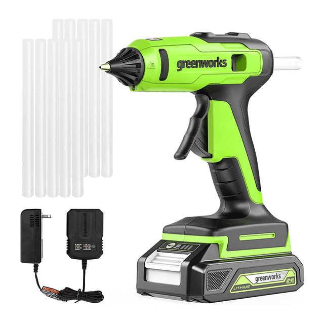 Greenworks Pistolet à Colle Chaude 24 V, Batterie 2,0 Ah et Chargeur Inclus