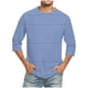 thumbnail image 1 of Camisas de Manga Larga para Hombres Imprimir Casual Cuello Redondo Blusa de Manga Corta, Camisas de Lino para Hombres, 1 of 4