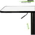 thumbnail image 5 of Hyxoo 31.5" Square Pub Table Height Adjustable 27.6"-36" Cocktail Table with Metal Base MDF Top Non-Rotatable for Dining Bistro Café Home Bar-31.5 IN-White, 5 of 6
