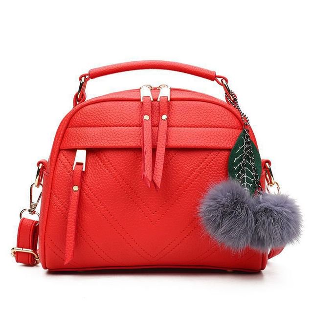 LinYooLi Sac à Main pour Femmes Sac à Bandoulière Sac à Bandoulière pour Femmes Pendentif Boule de Poils Sac Rétro