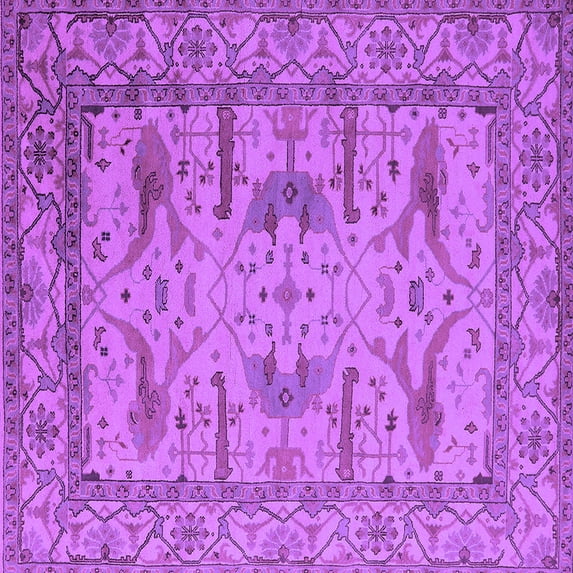 Ahgly Company Indoor Square Oriental Purple Industrial Area Rugs, 6' Square