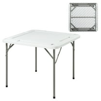 Ktaxon 35" Foldable Mahjong Table w/Cup Holders & Chip Grooves, Square 4 Player Card Game Table for Blackjack, Jigsaw Puzzles Game