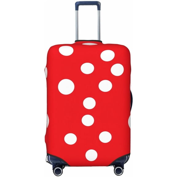 Luggage Cover Large Elastic Suitcase Covers red white polka dot Luggage Covers Washable Travel Baggage Covers Carry On Luggage Sleeve Fits 18-32 Inch Luggages