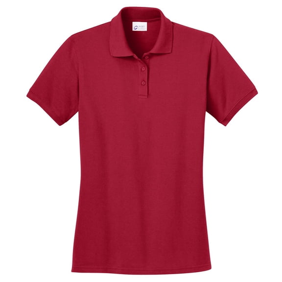 Port & Company Ladies Ring Spun Pique Polo Lkp150 - Red - XL