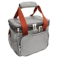 thumbnail image 3 of Bolsa térmica portátil de doble capa, gran capacidad, impermeable, a prueba de fugas, aislante, para picnic al aire libre, camping, estampado de rayas., 3 of 14