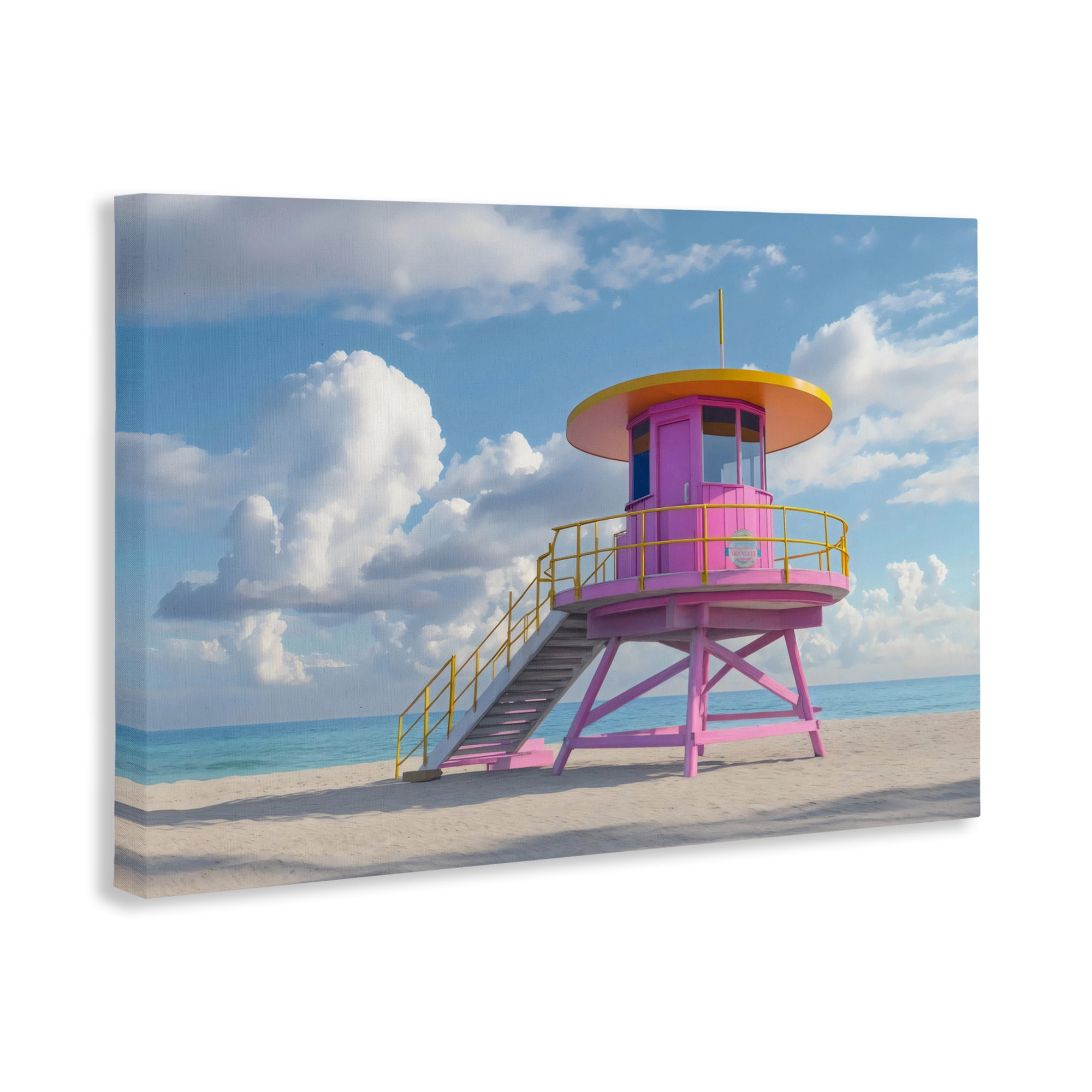 Stupell Industries Miami Beach Tower in Pink Canvas Wall Art, design by Creative Studio