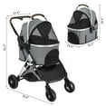 thumbnail image 2 of Qiushi 3 in 1 Pet Stroller,Folding Lightweight Dog Stroller for Puppies Doggies Kitties,Grey, 2 of 8