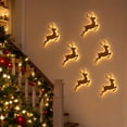 thumbnail image 6 of Christmas Wooden Reindeer Wall Lamps Hanging Decor, Christmas Wall Art Reindeer LED Lights, Christmas in July Wood Floating Reindeer Night Light, 6 of 6