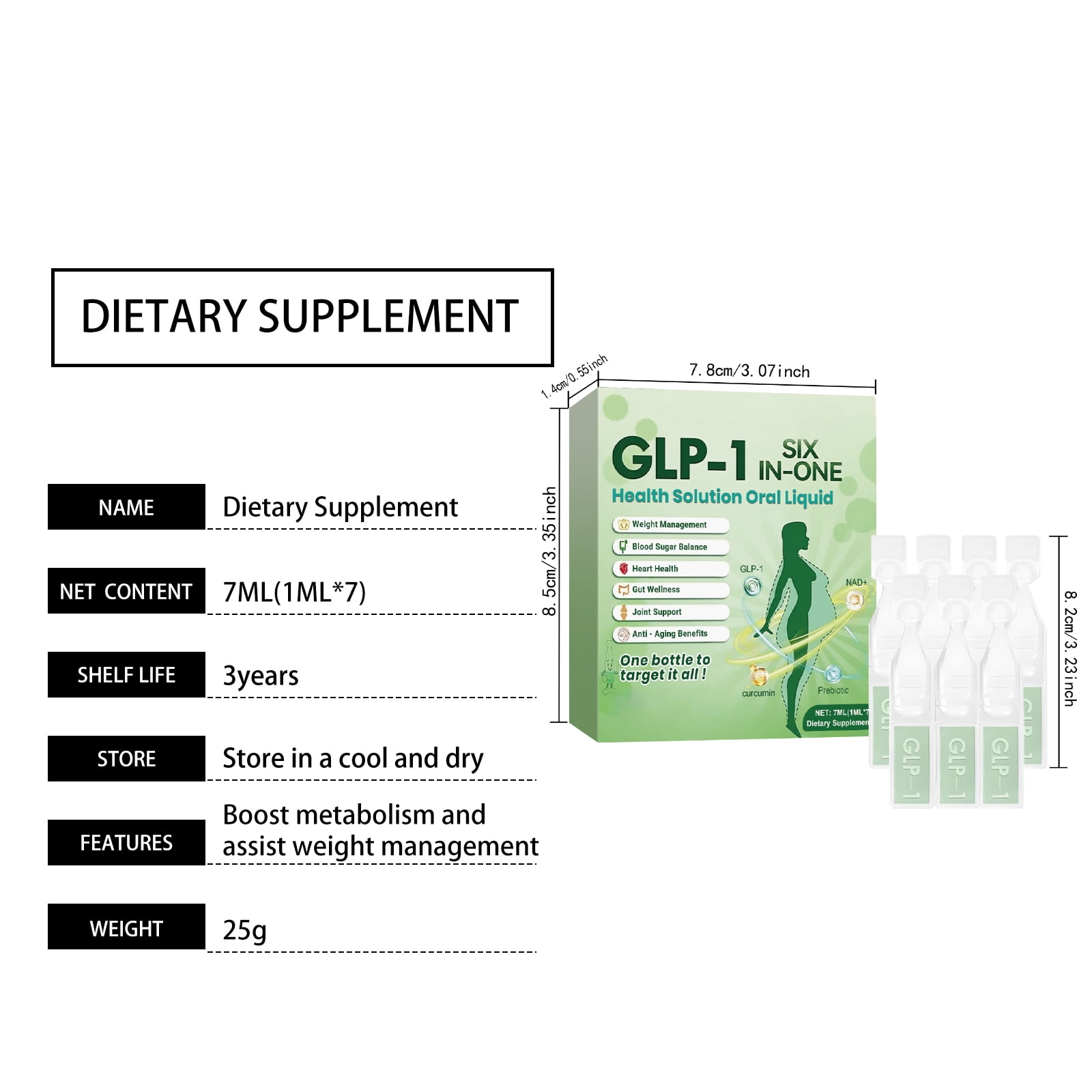 Alvantor GLP-1 Six-in-One Herbal Oral Liquid Digestive Support & Body Care Drops for Women and Men