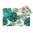 thumbnail image 4 of YFYANG Washable Heat-Resistant Placemats, 70% PVC/30% Polyester, Green Tropical Plant Watercolor Kitchen Table Mat, 12" x 18" 6 Piece, 4 of 6