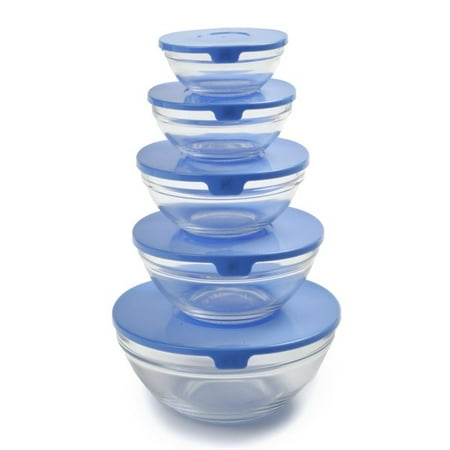 Norpro 10-Piece Nesting Glass Mixing/Storage Bowls with Lids ... Norpro 10-Piece Nesting Glass Mixing/Storage Bowls with Lids ...