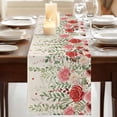 thumbnail image 3 of Table Runners 120 Inches Long Dress Scarves, Pink Valentine's Day Farmhouse Coffee/Dining/Kitchen Table Runner for Living Room, Romantic Roses Weeping Watercolor Rustic 13x120 Inch, 3 of 9