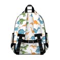 thumbnail image 3 of White Realistic Dinosaurs Pattern Cute School Backpack Bag for School with Padded Back and Adjustable Shoulder Straps 15.25"x11.5"x5.25", 3 of 5