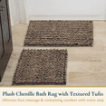 thumbnail image 2 of ComfiTime 2-Piece Bathroom Rug Set - 20*24 & 20*32 2000GSM Thick Slip-Resistant Chenille Bath Mat for Tub, Shower & Bathroom Floor, Machine Washable, Ultra Absorbent, Small or Long, Camel, 2 of 9