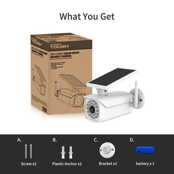 Hyper Tough Solar Motion Security Light, Simulated Camera, White