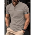 thumbnail image 4 of Summer Men's Polo Shirt Small Stand Collar Button Pocket Business Style Casual Men's Street Wear Short Sleeve Golf Shirt Men, 4 of 5