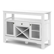 ENSTVER Wooden Kitchen Sideboard, Bar Cabinet with Storage for Dining Room Living Room Bar Buffet, Cupboard Table, White