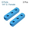 thumbnail image 3 of Unique Bargains 1/4' G Threaded Pneumatic 6 Ports 3 Way Quick Connect Splitter Air Hose Inline Manifold Block Splitter 2Pcs, 3 of 3