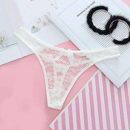 Hamky Womens Underwear Thongs for Women Lingerie Women s Panties Briefs G-string Thongs Lace Underwear Cotton Underwear Seamless Underwear White One Size