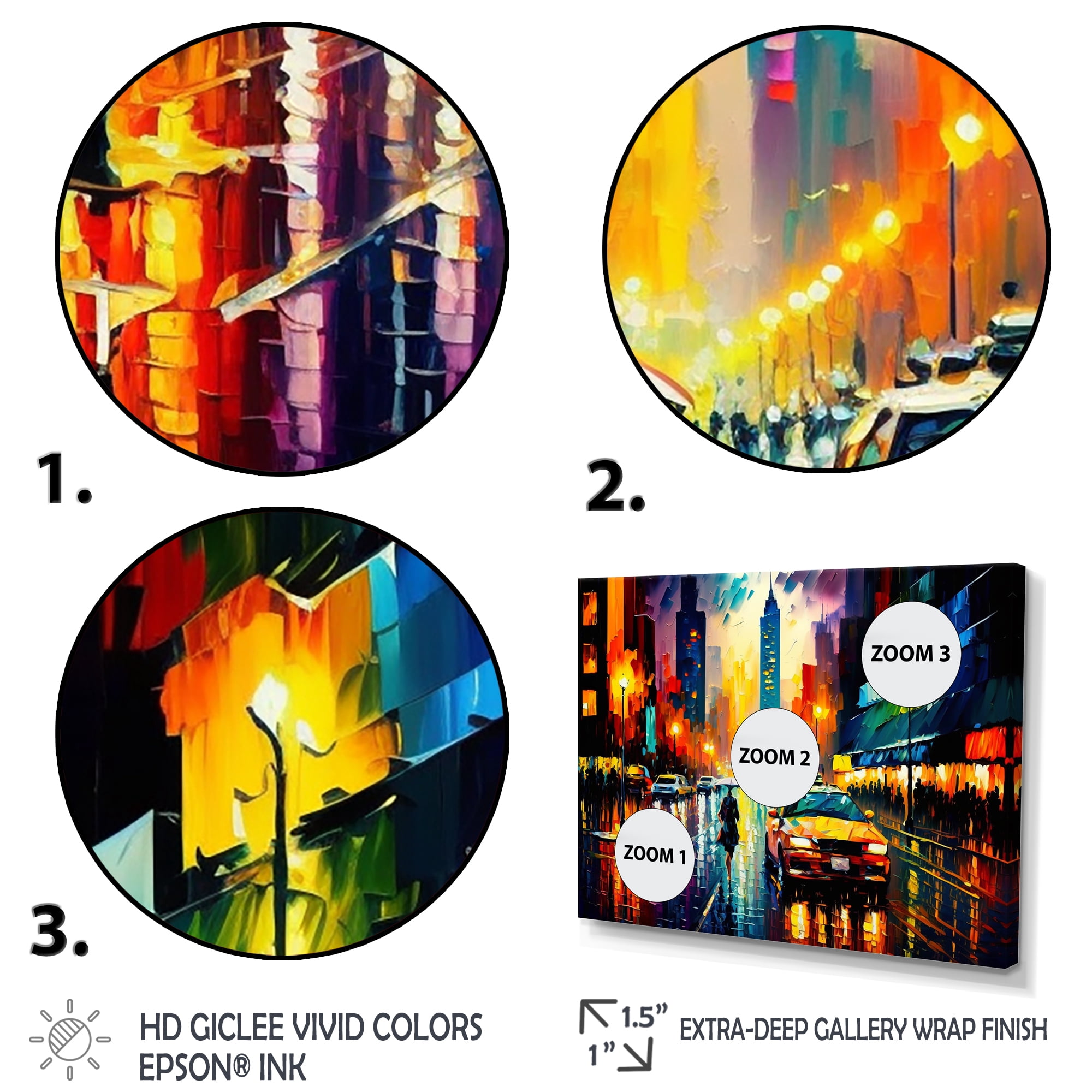 Designart Colorful Manhattan Time Square III Canvas Wall Art