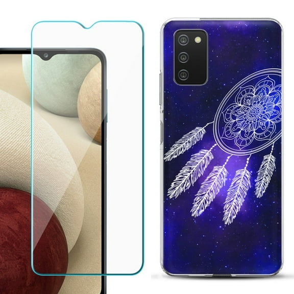 Slim-Fit TPU Fashion Phone Case for Samsung Galaxy A03s, with Tempered Glass Screen Protector, by OneToughShield ® - Dream Catcher