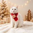 thumbnail image 5 of Christmas Pet Knitted Scarf, Red Festive Holiday Pet Neckwear, Soft Xâmas Accessory for Cats Small Dogs Holiday Party Photo Props, 5 of 5