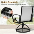 thumbnail image 3 of Pellebant Set of 2 Outdoor Sunbrella Dinging Chairs Patio Aluminum Swivel Chairs in White, 3 of 9