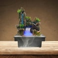 Indoor Relaxation Desktop Fountain Waterfall Feature Auto Water Pump LED lights