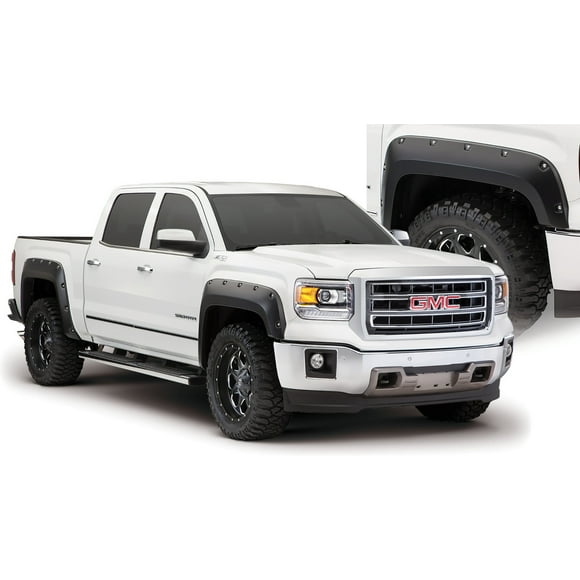 Bushwacker Fender Flare 40974-02 Pocket Style; 1-3/4 Inch Front/2 Inch Rear Tire Coverage; Matte Black; Dura-Flex 2000 TPO Smooth Plastic; 6-1/2 Inch Flare Height; Set Of 4