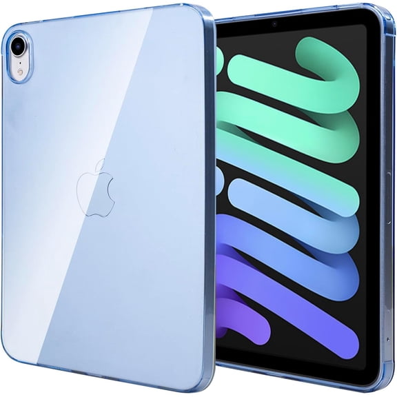 for iPad Mini 6th/7th Gen (2021/2024) 8.3" Clear Blue TPU Case, Slim Lightweight, Transparent Back Cover