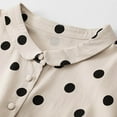 thumbnail image 5 of Fartey Women's Vintage Polka Dot Shirt Dress Casual Short Sleeve Lapel Midi Dresses Flowy Lace Up Belted Waist A-Line Dress with Pockets Beige L, 5 of 7