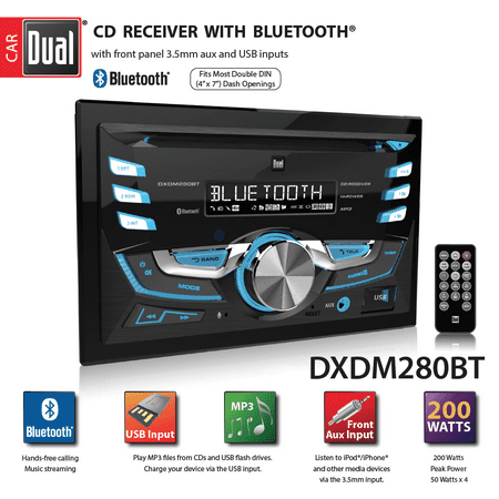 â¢ Dual Electronics DXDM280BT Multimedia LCD High Resolution Double DIN Car Stereo Receiver with Built-In Bluetooth, CD, USB, MP3 & WMA (Best Single Din Car Stereo)