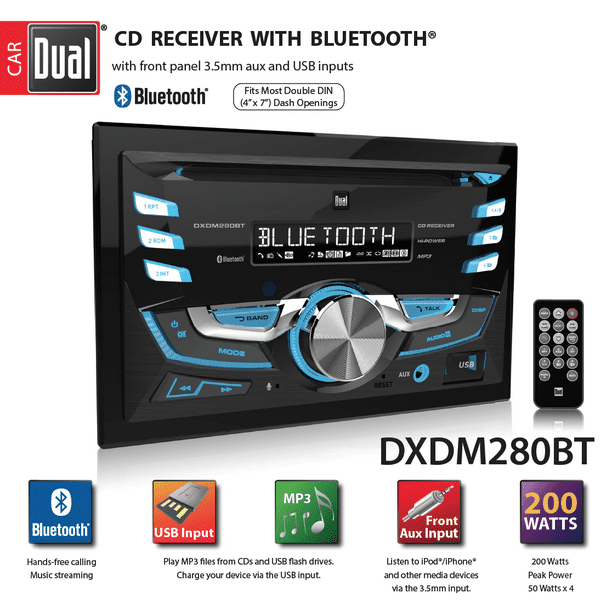Dual Electronics DXDM280BT Double DIN InDash Car Stereo with BuiltIn