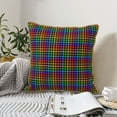 thumbnail image 4 of KLL Rainbow Houndstooth Decorative Throw Pillow Covers Velvet Soft for Couch Sofa Bedroom Living Room Outdoor (No pillow core)- 20"x20", 4 of 5